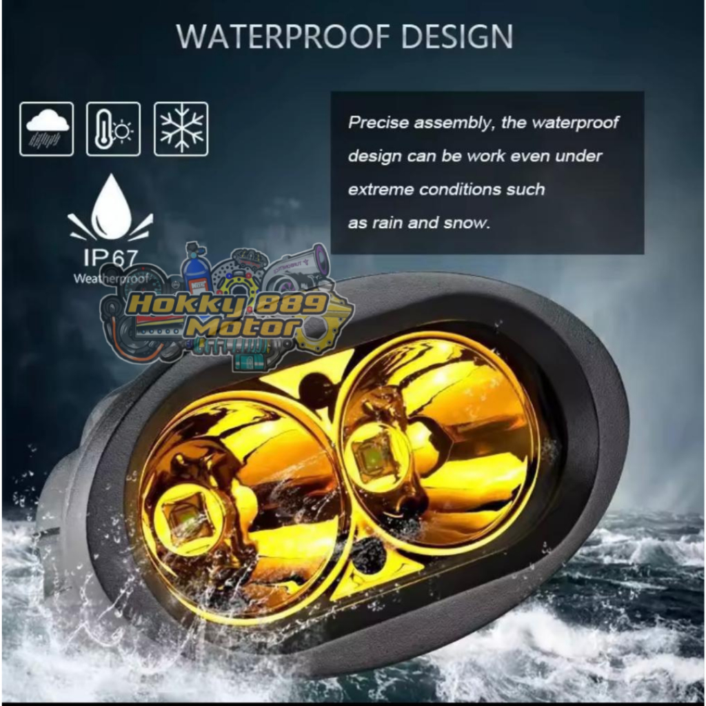 Lampu tembak LED OWL sorot 20 watt 3 Bahan Besi mode worklight cree 2 mata Putih-kuning