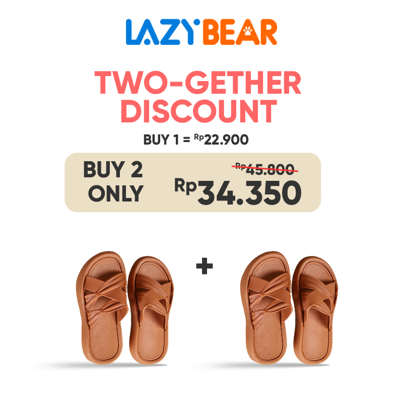 Lazy Bear Sandal Rumah Slip On H15 Sendal Slipper Cantik Wanita Empuk Comfy Anti Slip