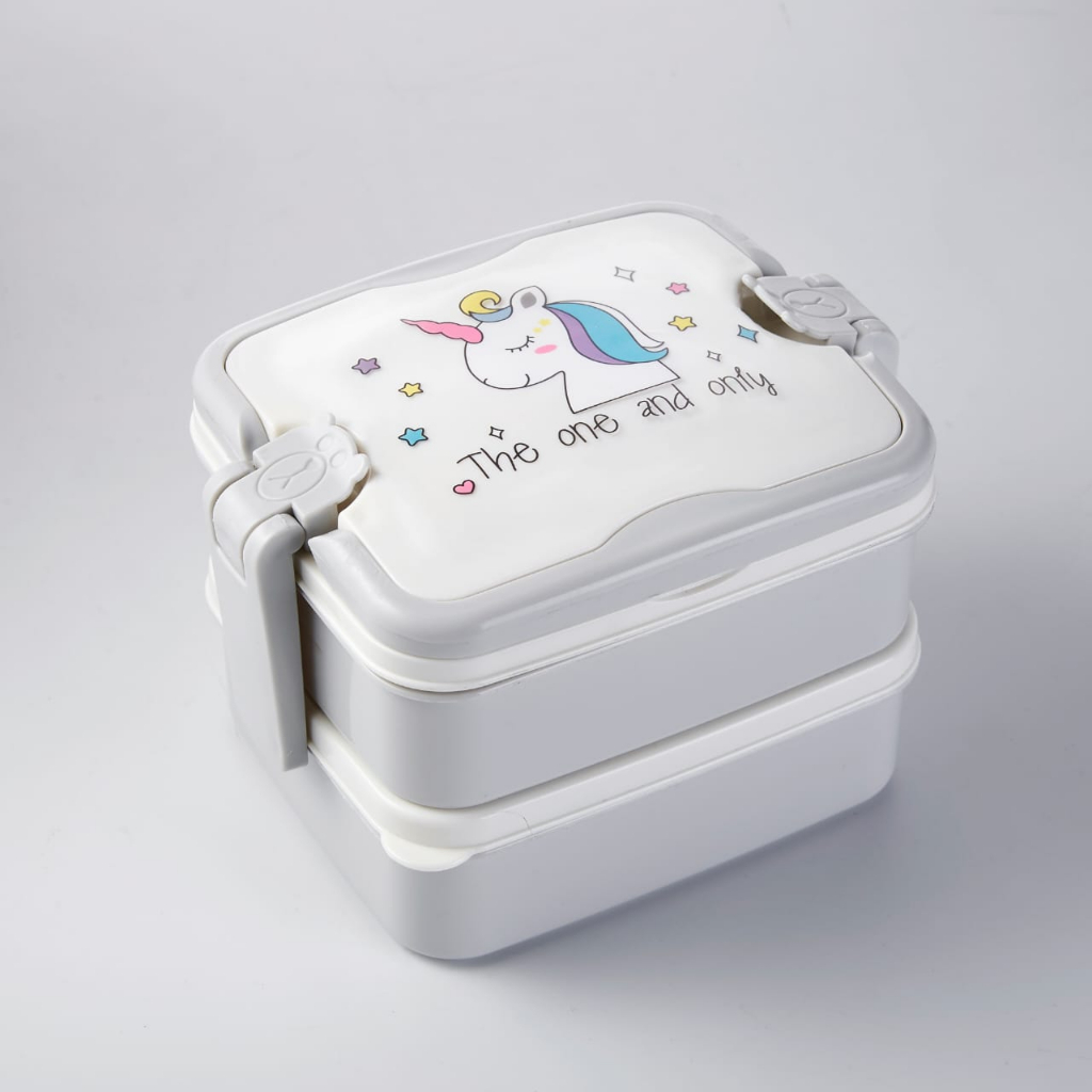 DEOS KOTAK BEKAL/LUNCH BOX 2 SUSUN UNICORN FOOD GRADE KODE 6301&quot; TERBARU&quot;