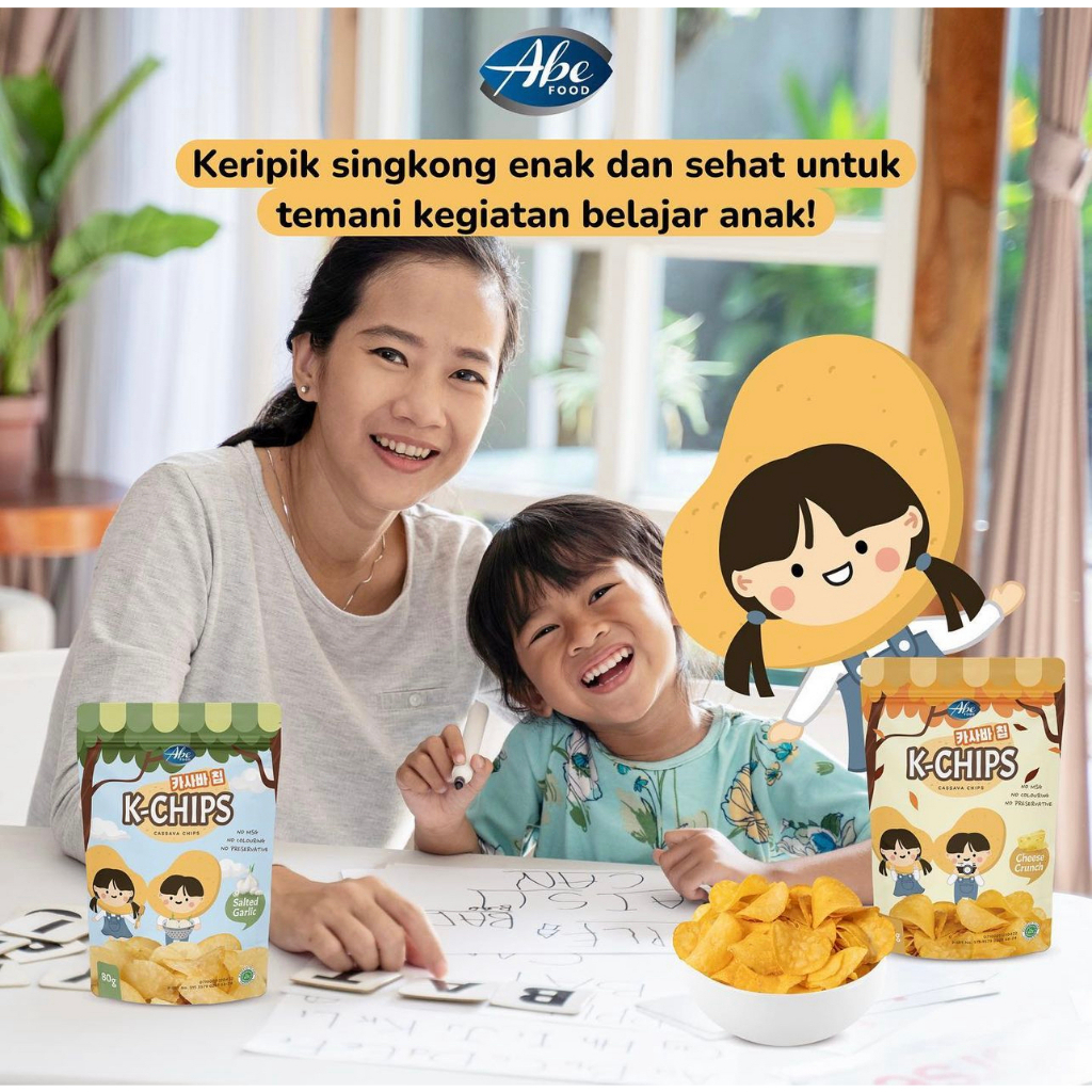 ABE FOOD K-Chips Cassava Chips 80g - Keripik Singkong - No Msg - Kchips