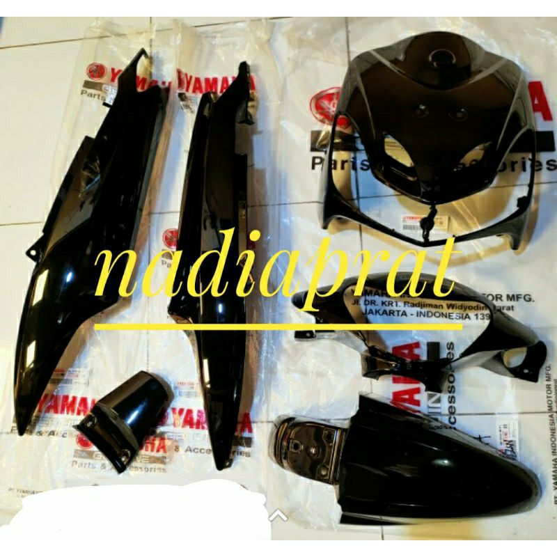 cover body mio smile hitam full body halus original yamaha