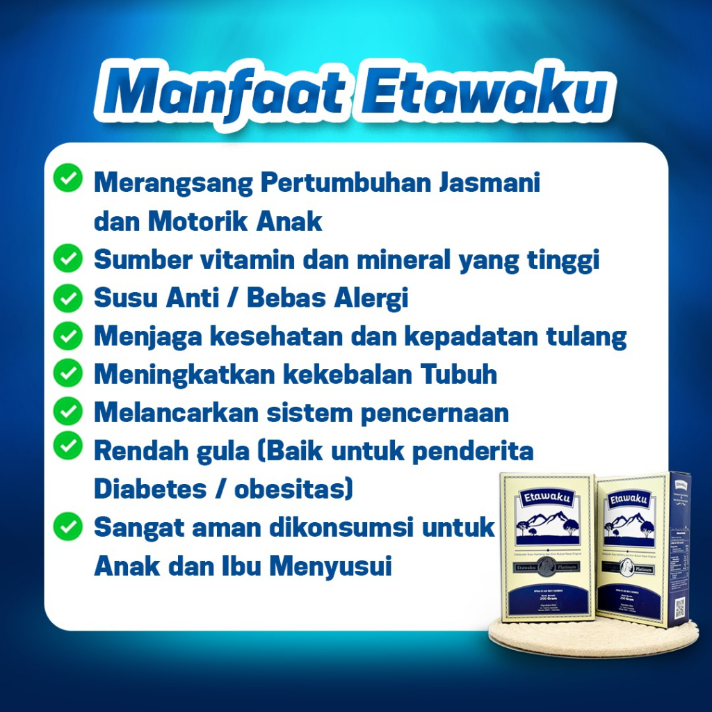 Paket Bebas Sesak Nafas 3 Box Etawaku Platinum - Susu Kambing Etawa Tinggi Kalsium &amp; Rendah Gula Bebas Alergi &amp; Tulang Kuat Lancarkan Sistem Pencernaan Tingkatkan Kekebalan Imunitas Tubuh Bantu Atasi Masalah Pernafasan Asma Batuk-Batuk Sesak Nafas