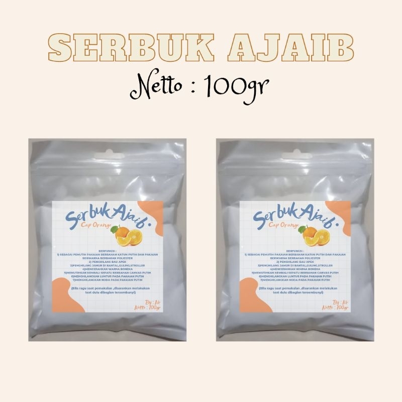 (SATUAN)SERBUK AJAIB 100GR /BUBUK PEMBERSIH SERBAGUNA PENGHILANG JAMUR DAN NODA/DETERGEN BUBUK PEMUTIH PAKAIAN BANTAL SPRINGBED