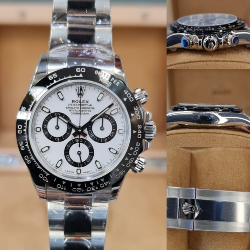 JSR 2141 JAM TANGAN PRIA ROLEX DAYTONA EWF CLONE 40MM SILVER SUPER PREMIUM