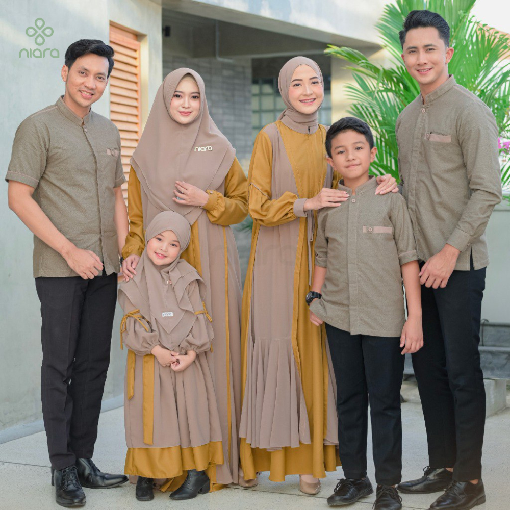 Sarimbit Keluarga Arabella By Niara Family Set Couple Warna Gayatri Mustard