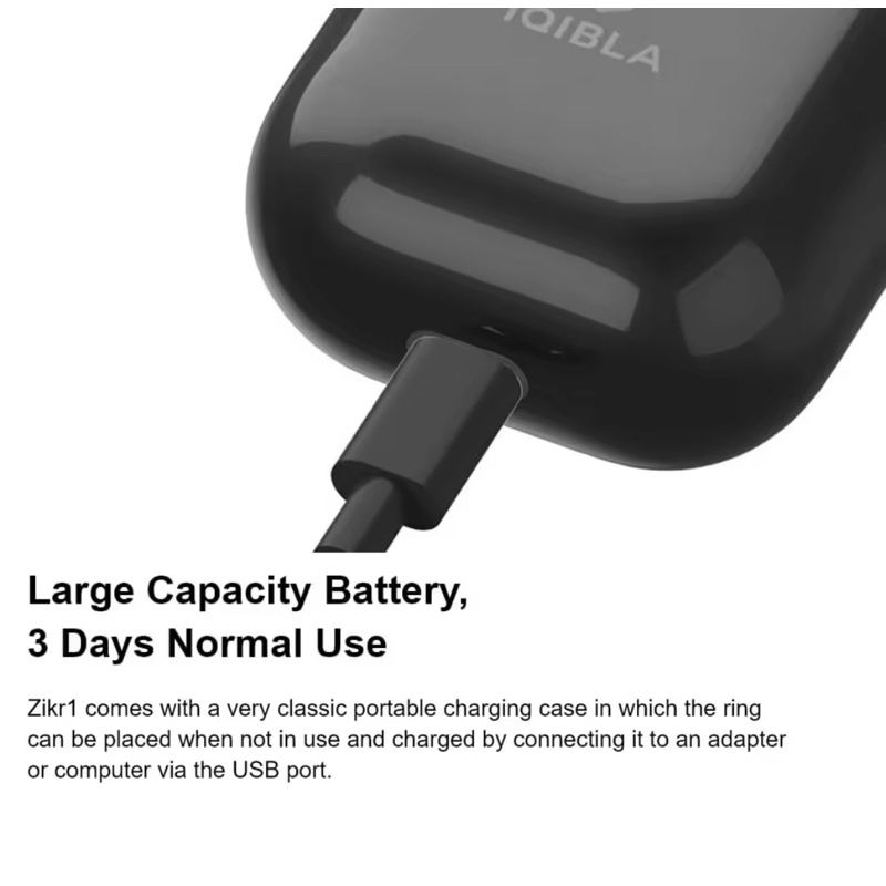 iQibla Zikr Ring Alloy dengan Box Charging Case