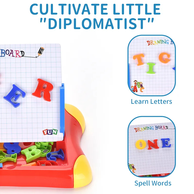 MAINAN EDUKASI PAPAN TULIS ABC MAGNET DRAWING BOARD MAGNETIC  LEARNING CASE 2 IN 1