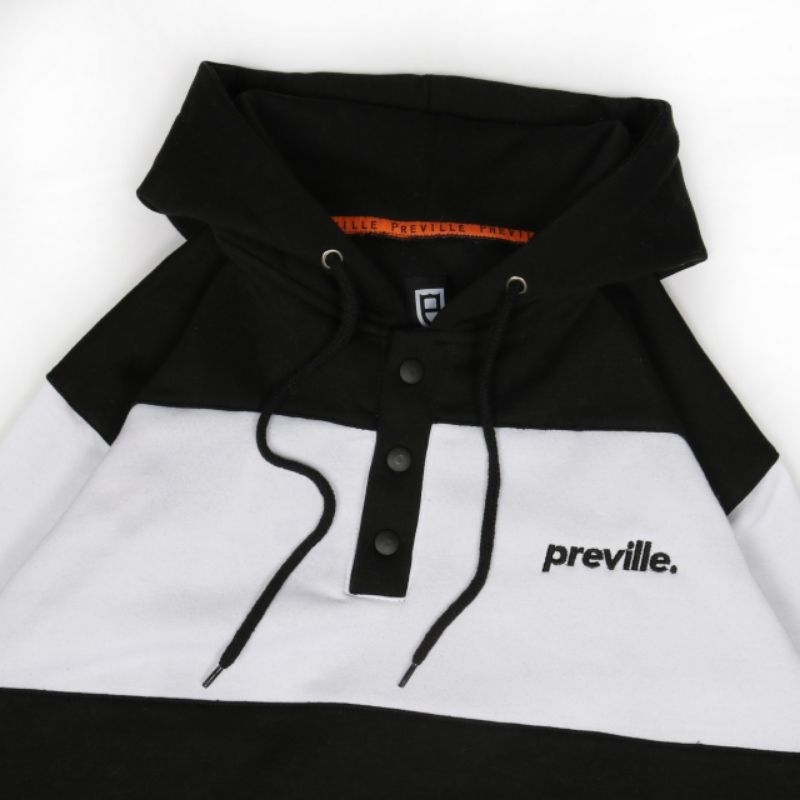 SWEATER HOODIE PREVILLE HITAM SALUR AUTHENTIC