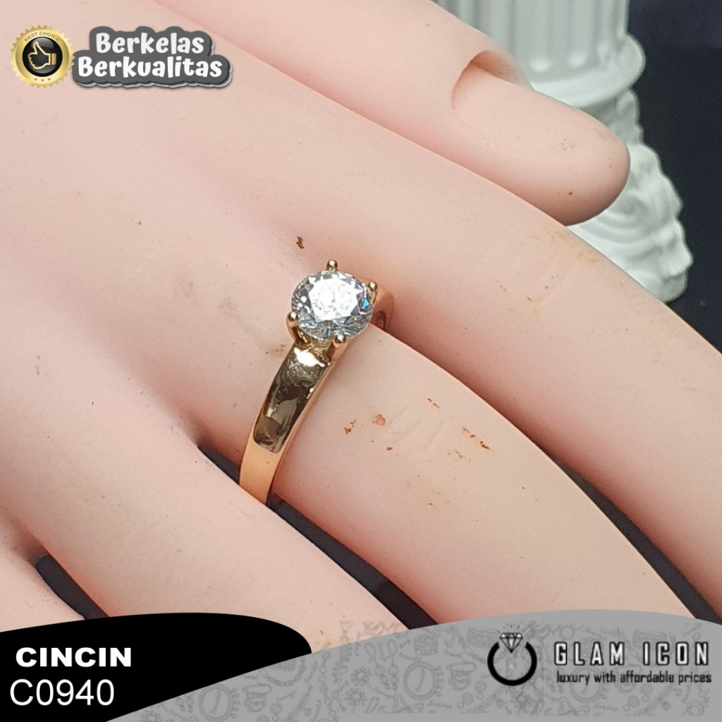 Cincin Couple Motif simpel mata capit emapat elagant C0940 CCG【BISA COD】