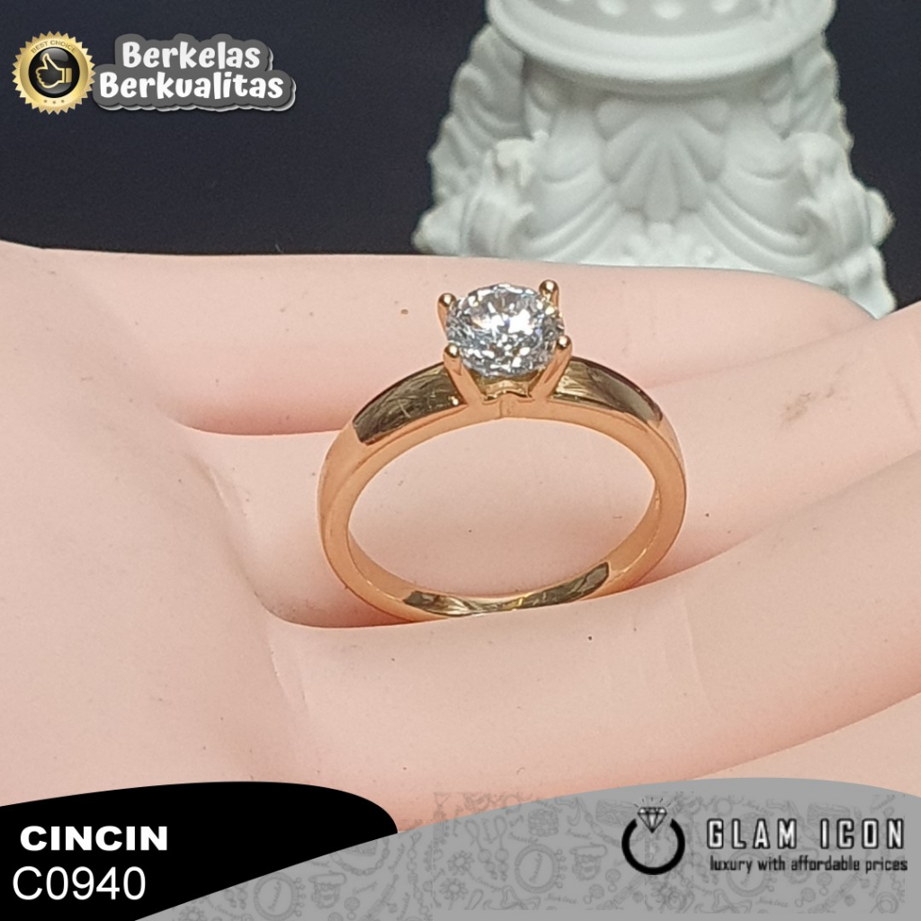 Cincin Couple Motif simpel mata capit emapat elagant C0940 CCG【BISA COD】