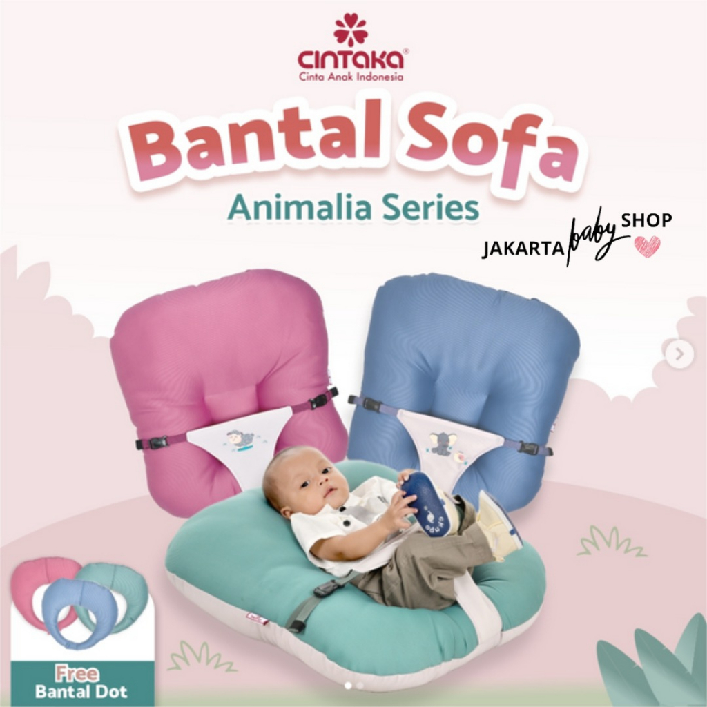 Cintaka Sofa Bayi Multifungsi + Bantal Dot Animalia Series - CBB 3111