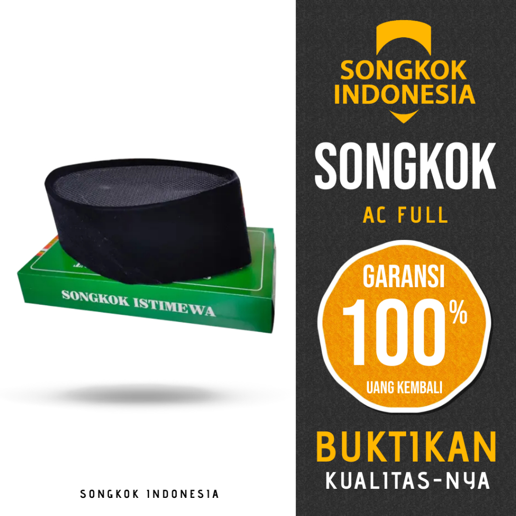 Peci Kopiah Songkok Kopyah Nasional FULL AC Beludru Hitam Polos Dewasa Anak Anti Air / Tahan Air