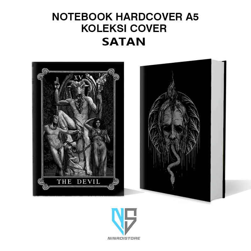 

Buku Ukuran a5 Pocket Book/Notebook Hardcover A5 isi polos dan garis Gambar cover satan