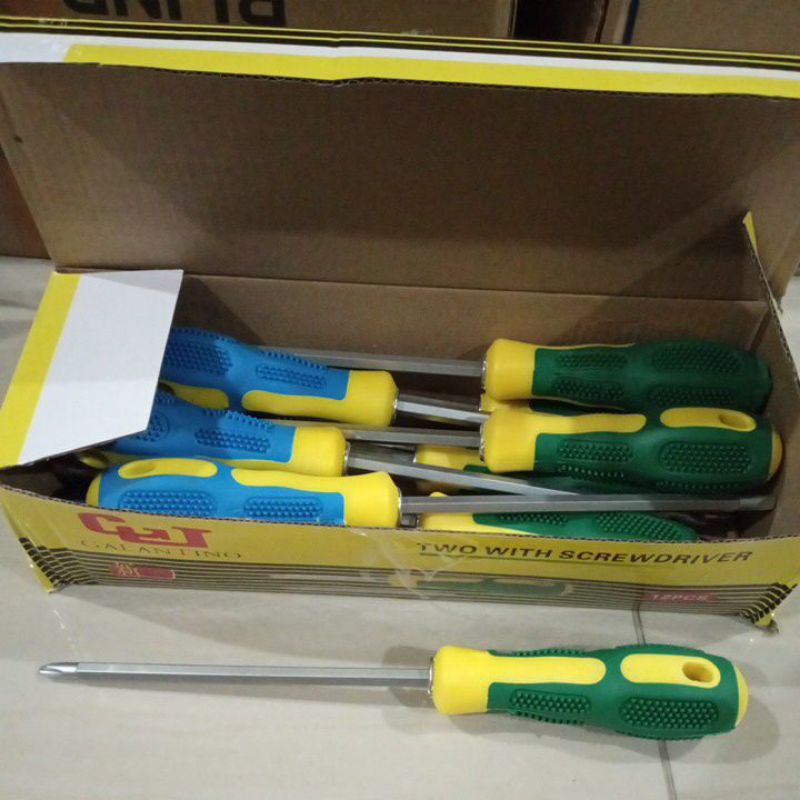 Obeng 2 Way Bolak Balik + Magnet Galantino2 In 1 Screwdriver