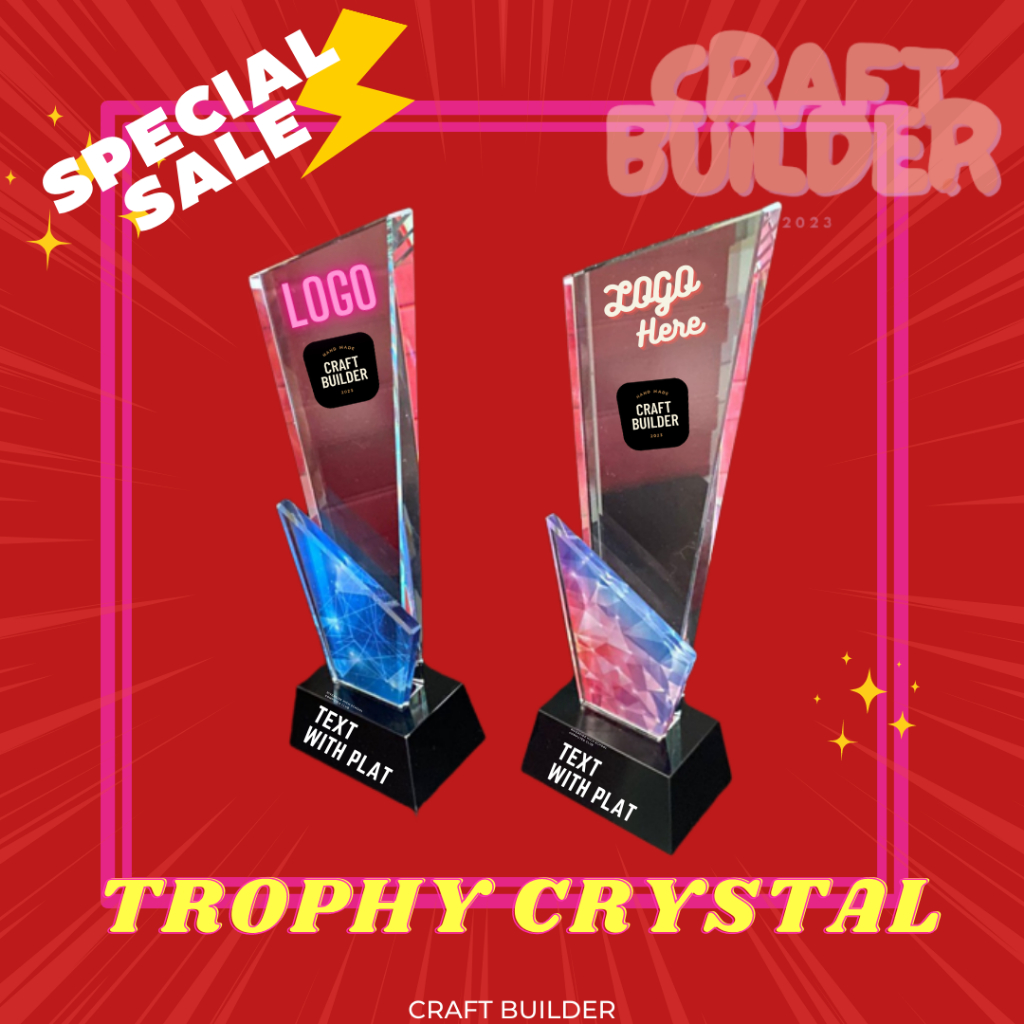 Trophy Crystal PREMIUM, Trophy Wisuda, Trophy Crystal Piagam Penghargaan Kenang-Kenangan, Trophy wis