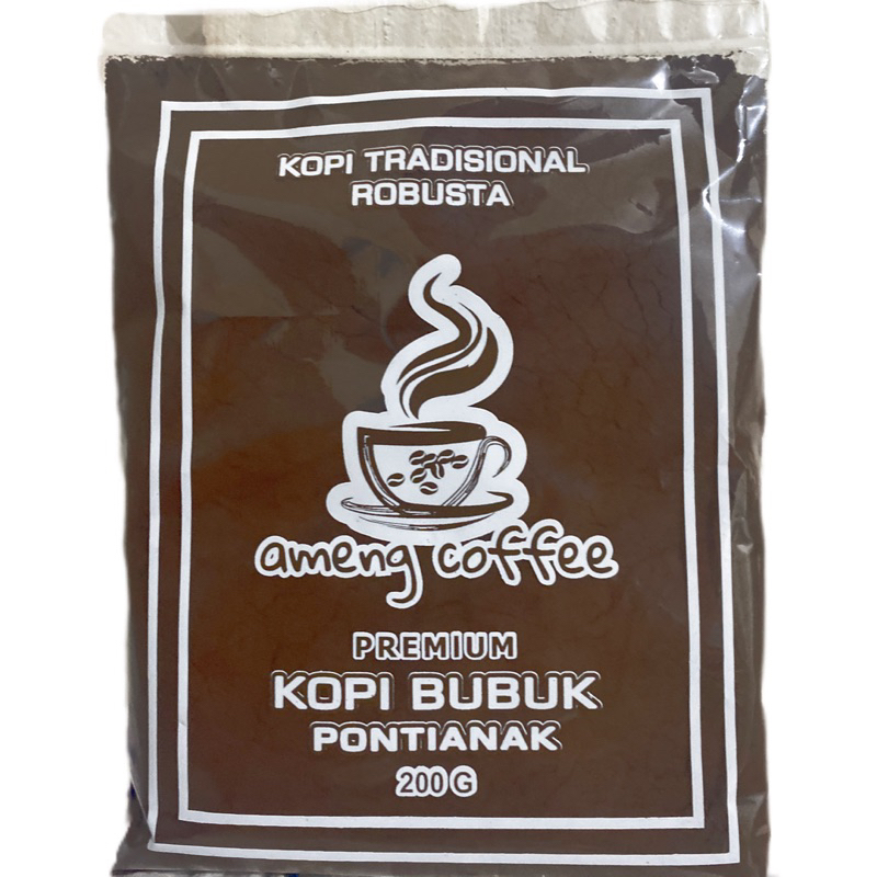 KOPI AMENG Coffee 200g shop kopi bubuk legendaris Ameng asli pontianak KHUNTIEN PILIHAN KOPI ROBUSTA