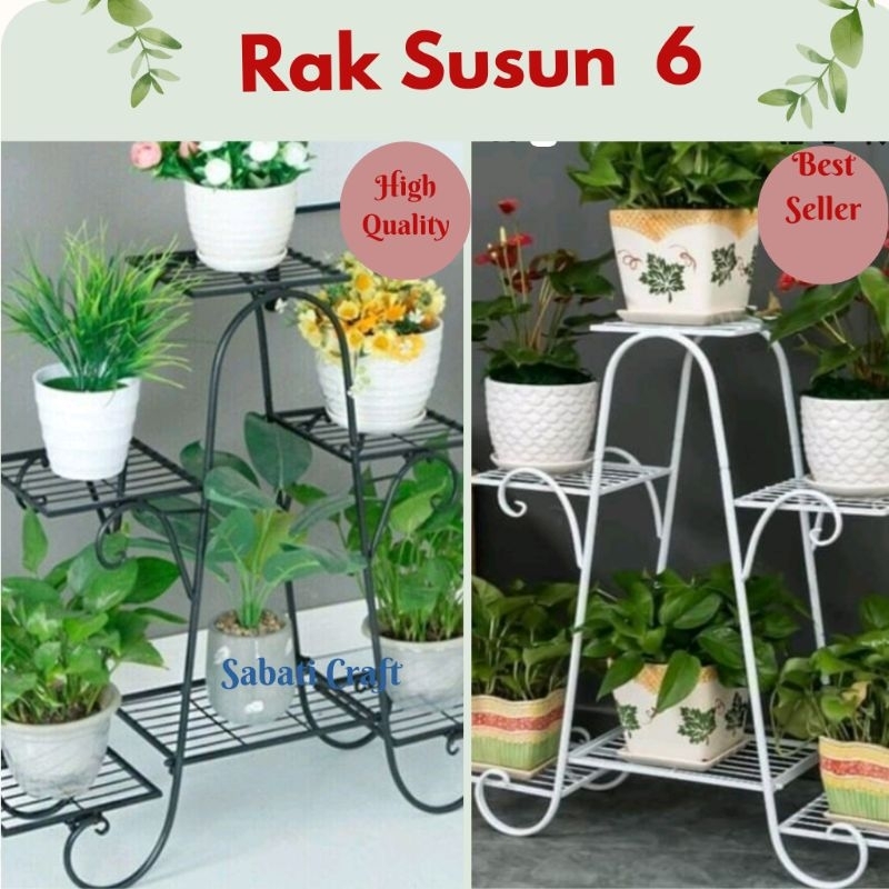 rak pot bunga susun 6/ standing pot bunga susun 6/Rak susun 9/Rak pot minimalis/Rak pot besi