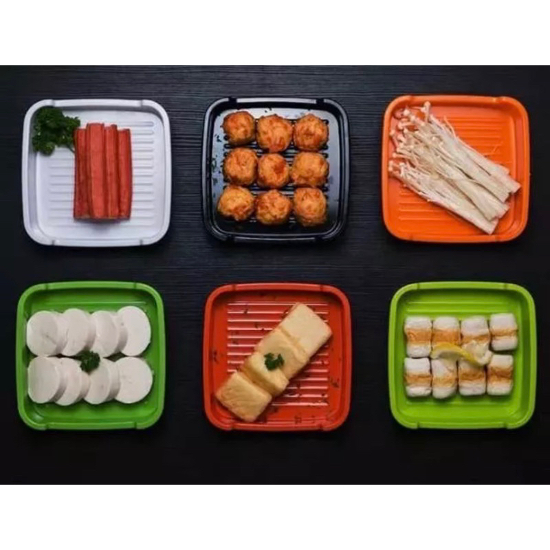 Piring Suki Kotak 14cm / Suki Plate / Peralatan Shabu Shabu / Yakiniku Melamin / Piring Wagyu