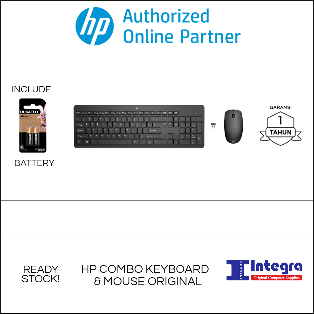 HP 330 Wireless Mouse &amp; Keyboard Combo 2.4 Ghz Original Garansi Resmi