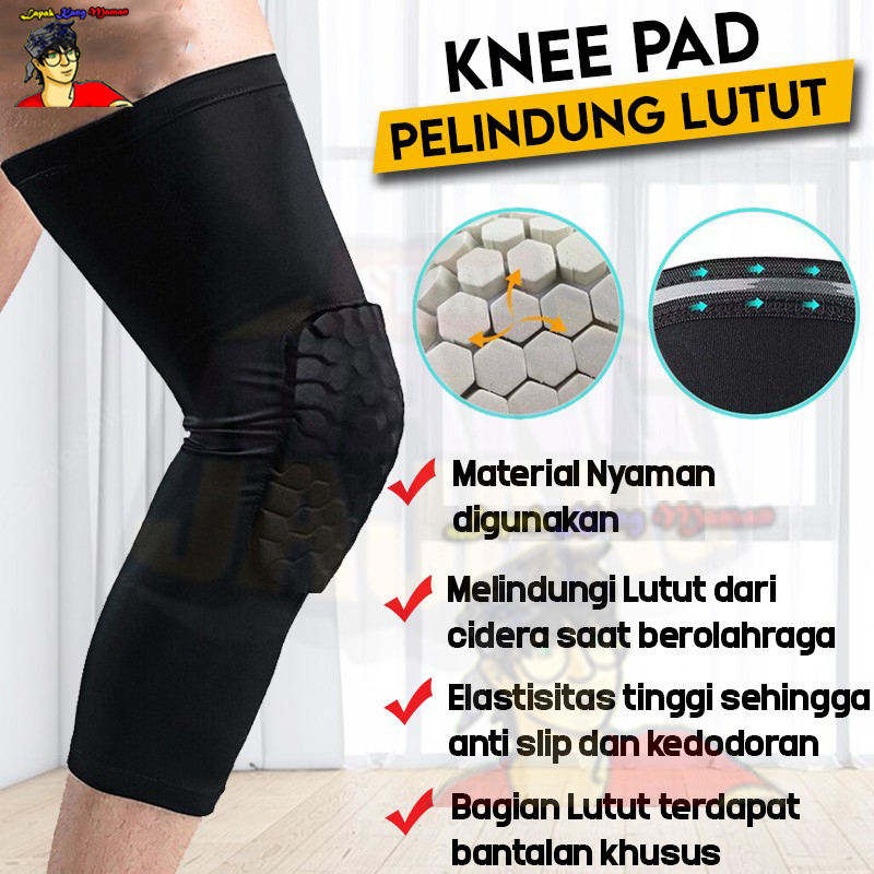 Knee Pad Leg Sleeve Pelindung Lutut Protector Basket Volly Deker