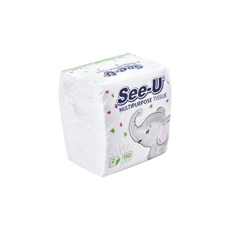 (SUN) TISSUE See U 150s MULTIPURPOSE POP UP GAJAH TISU 2 PLY TISUE MEJA See-U