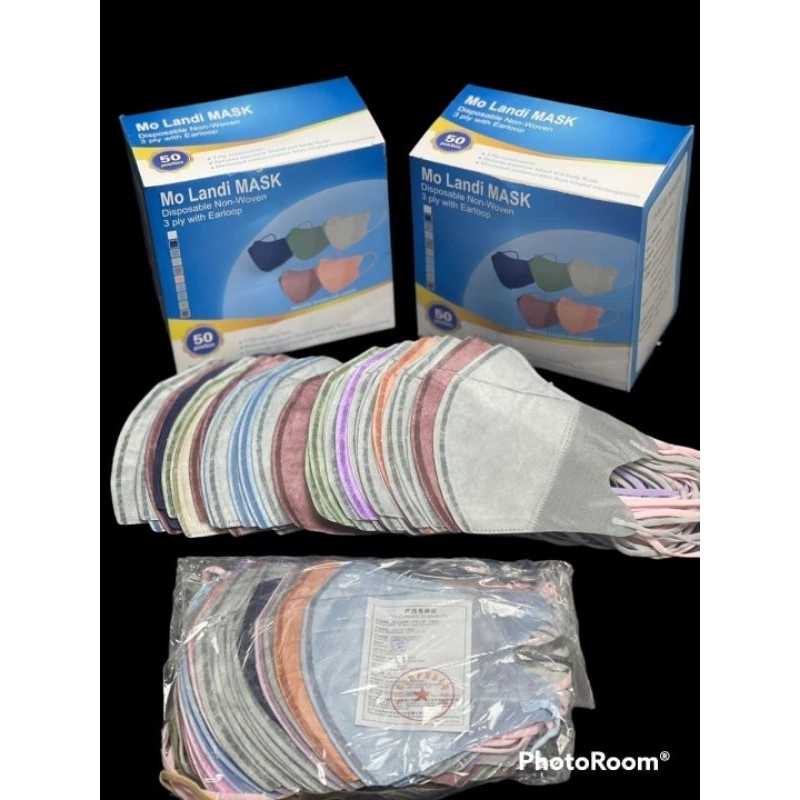 masker duckbill warna mix isi 50pcs