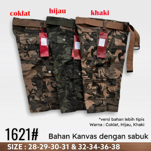 Celana Pendek Pria 7/8 Cargo Loreng #1621