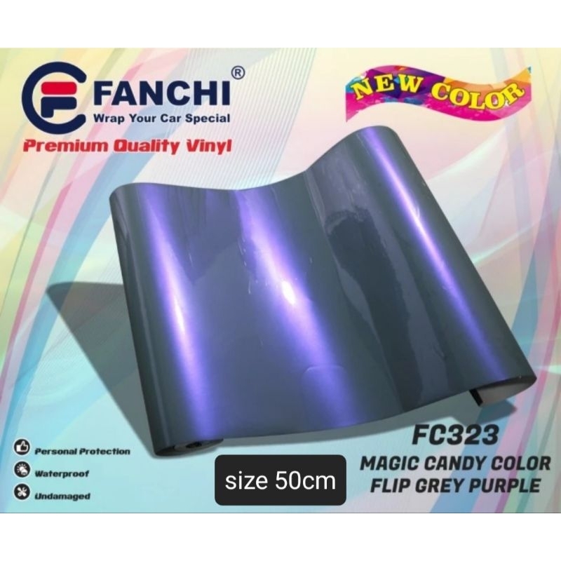 ROLL Sticker Fanchi FC323 Magic Candy Color Flip Grey Purple Premium Wrap ROLL