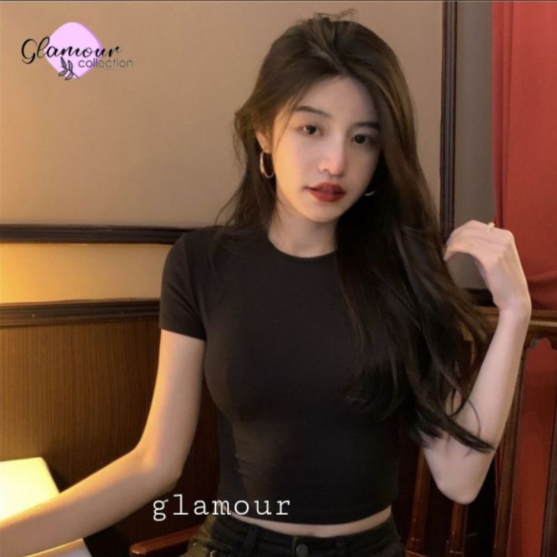 Share: kaos Crop Top Polos Kaos Wanita Crop Tee Press Body CT 001 (S,M,L,XL)