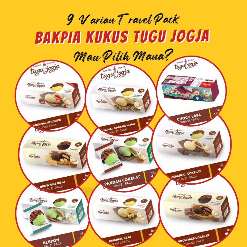 

Bakpia Kukus Tugu Jogja - Travel Pack (Isi 10) - 9 Varian Rasa Baru