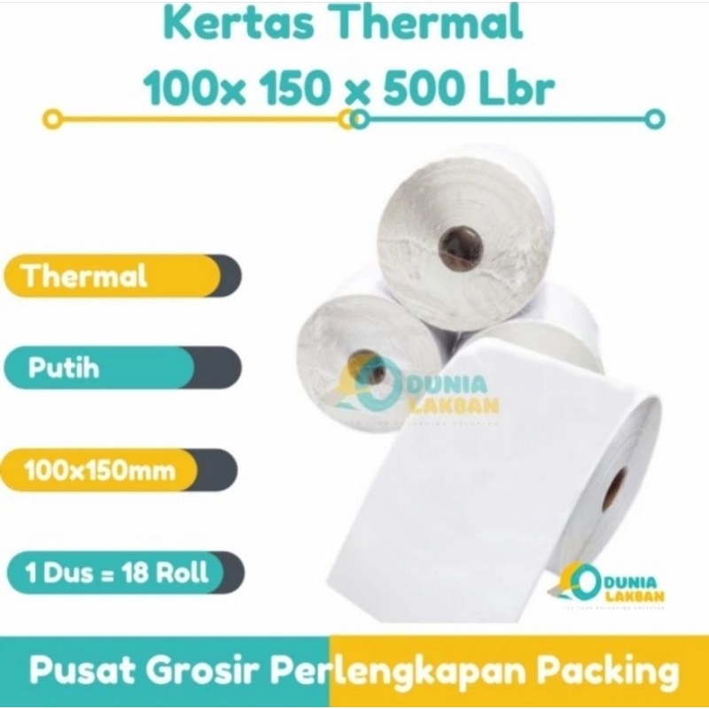

LABEL BARCODE 100 x 150 A6 KERTAS STIKER THERMAL 500 PCS