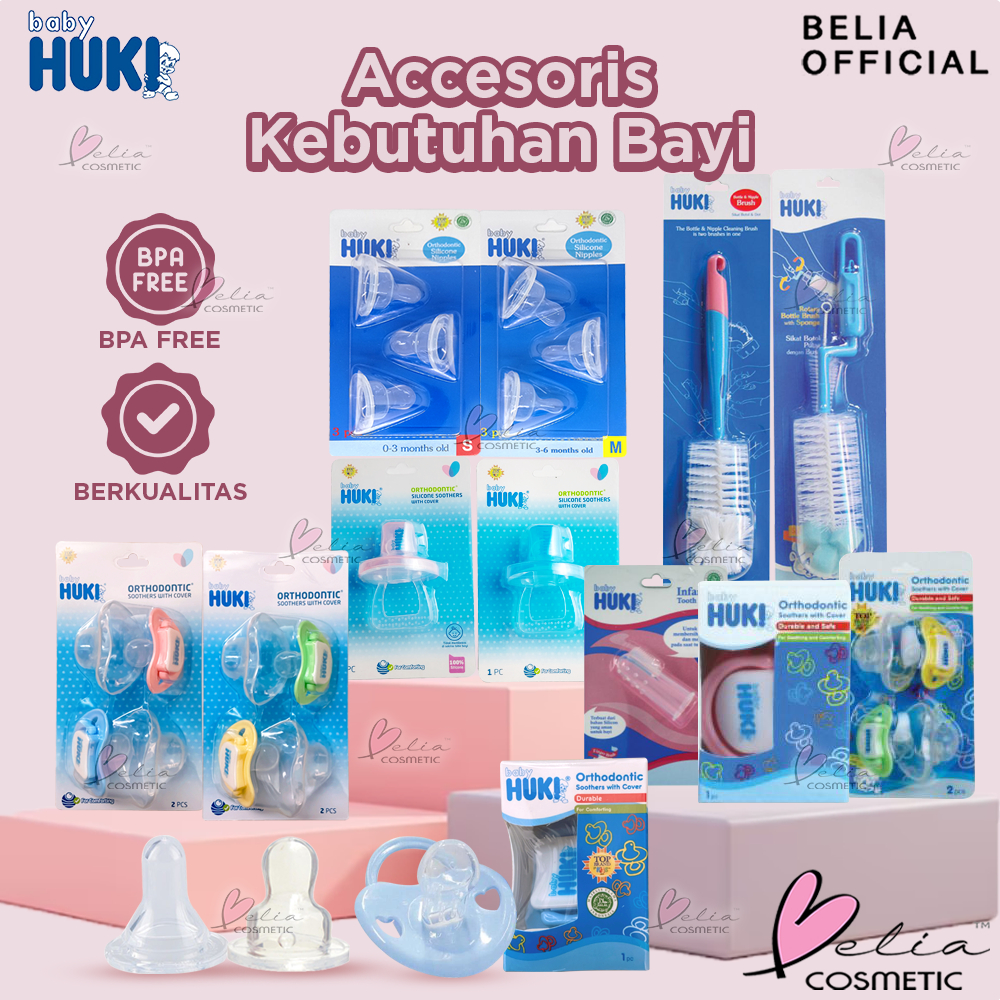 ❤ BELIA ❤ BABY HUKI Series | Orthodontic ECER, 3 in 1 | Empeng 2 In 1 | Regular Silicone Nipple | Dot susu botol milk bottle 0 sampai 6+