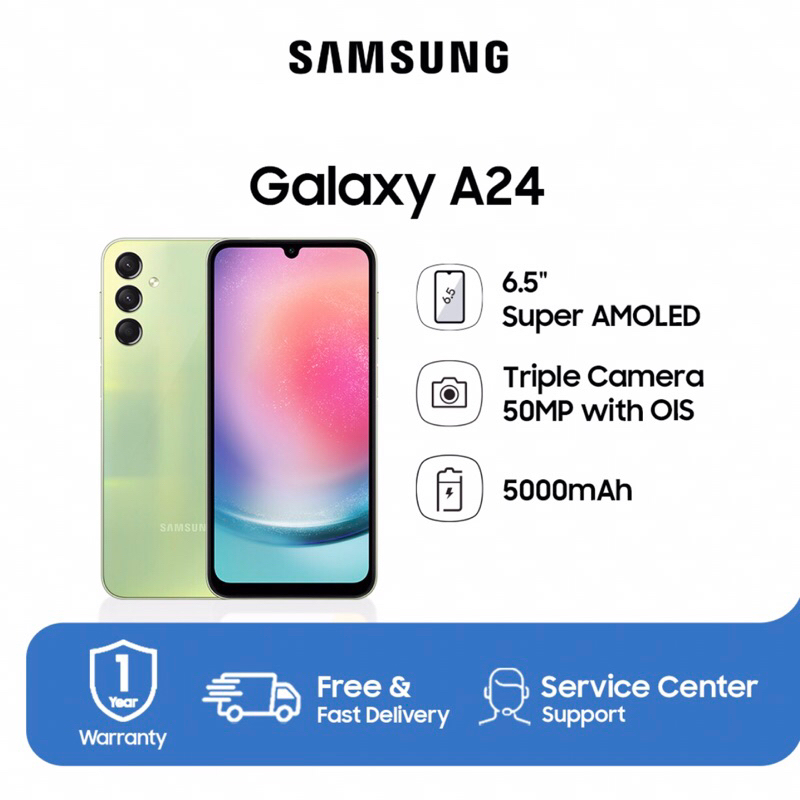 Samsung Galaxy A24 4G | 8GB+128GB | Helio G99 | 50MP Triple Camera | NFC | 6.5&quot; AMOLED | Li-Po 50000mAh | Garansi Resmi Sein 1 Tahun