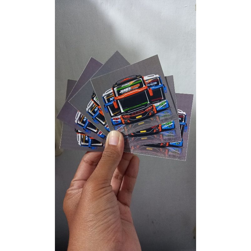 

5 stiker bus Po. haryanto james bond , grosir sticker