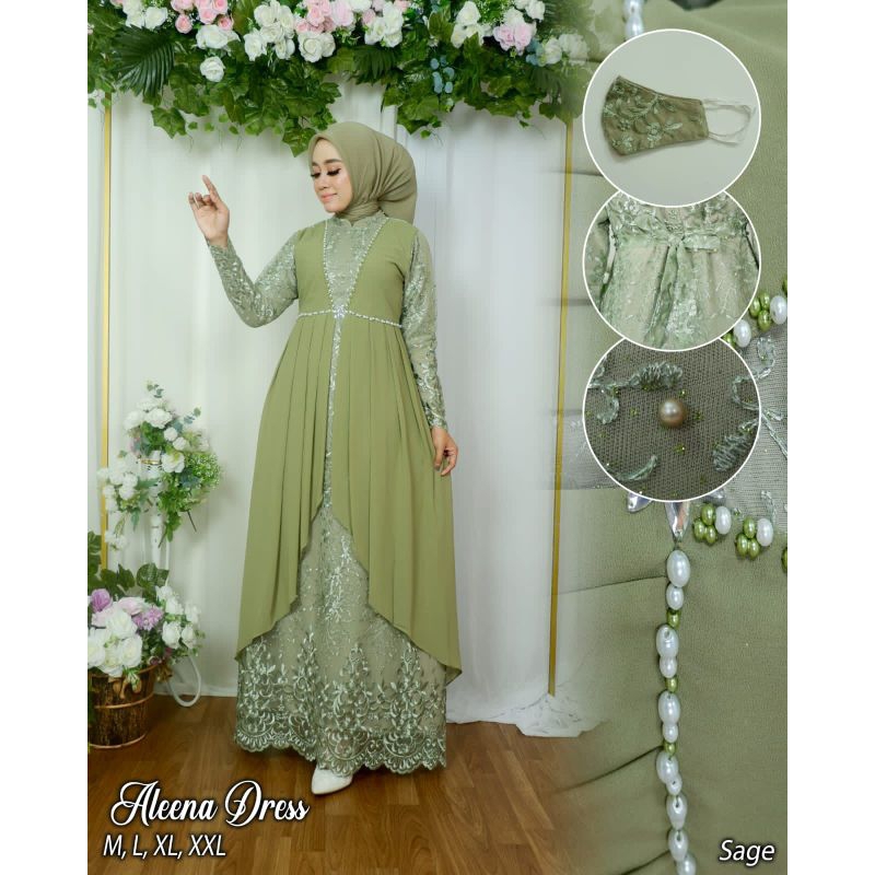 KEBAYA MODERN//ALEENA DRESS//SERAGAMAN KELUARGA//BAJU PESTA LAMARAN//KEBAYA WISUDA//BAJU KONDANGAN//BAJU LEBARAN//ORIGINAL BY SABANA KEBAYA//MDHBROTHER