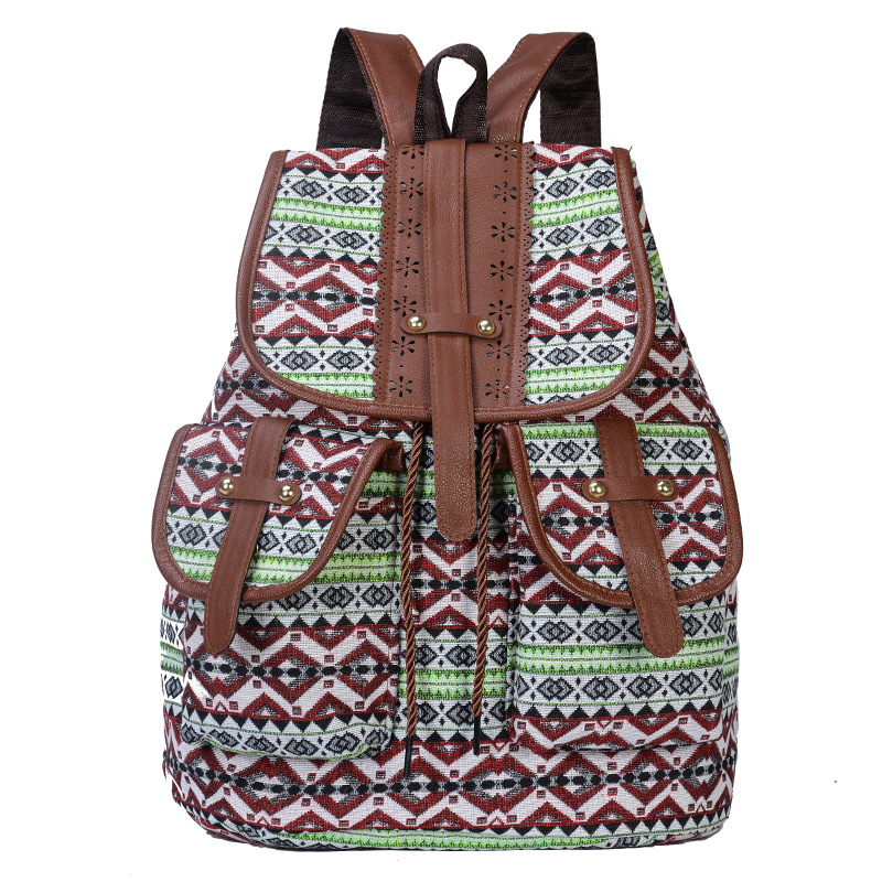 TAS RANSEL WANITA KANVAS IMPORT BACKPACK KOREA CEWEK MOTIF ETNIK PREMIUM VINTAGE MALTA TA805B7 GENDONG SEKOLAH KERJA MURAH PUNGGUNG BESAR KULIAH BATAM KEKINIAN REMAJA