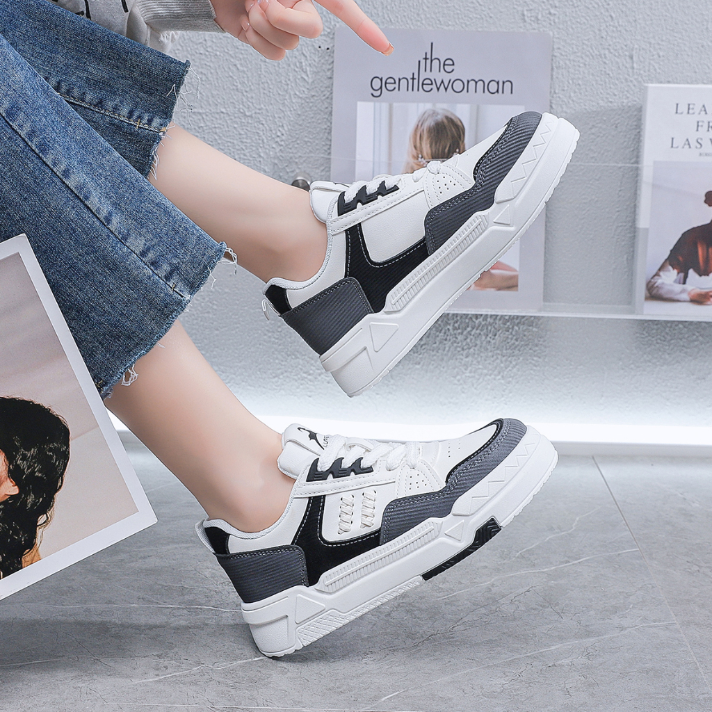 Sepatu Cewek Modis Fashionable Import Sneakers Warna Putih Nyaman Dipakai Original Sepatu Wanita Bertali