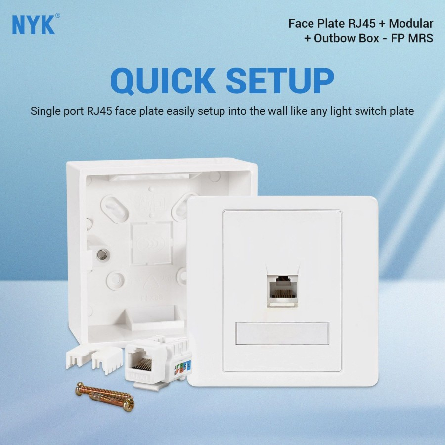 Face Plate RJ45 1 Port + Modular + Outbow Box FP MRS NYK