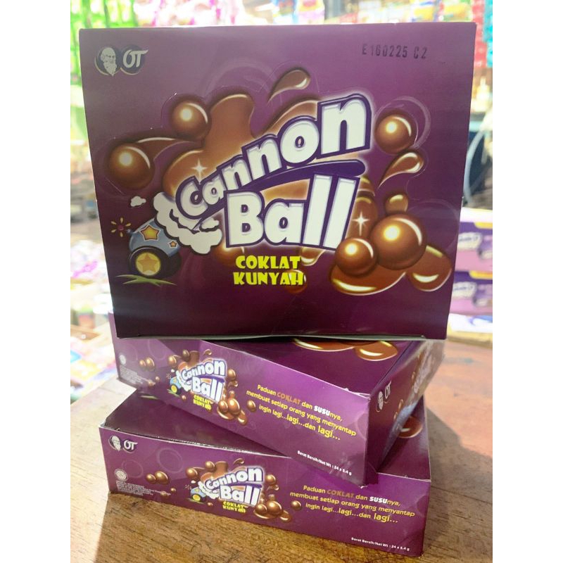 

CANNON BALL COKELAT KUNYAH 1 BOX ISI 24PCS @5,4gr