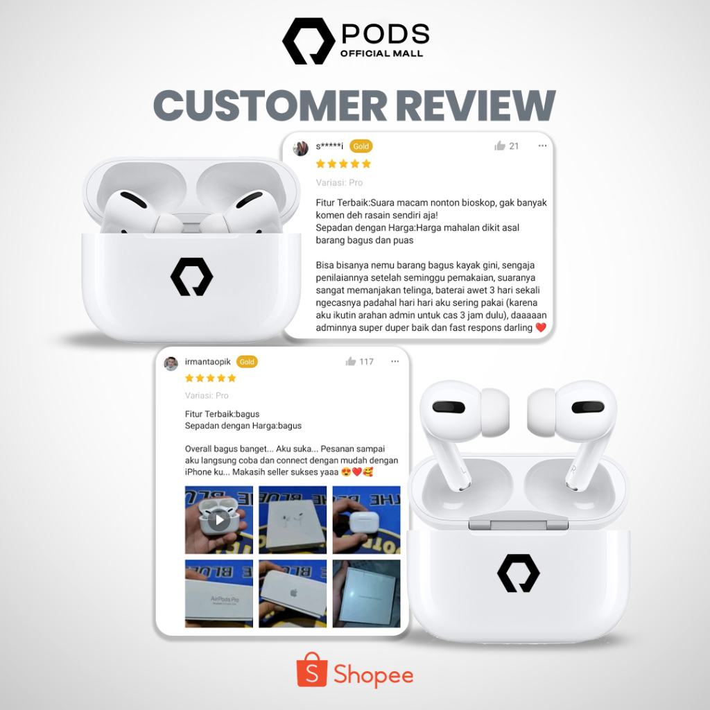 [PAKET HEMAT] Bundle 2 in 1 Starter Set [The Pods Pro + Free Premium Silicone Soft Case + Free Hook] by Pods Indonesiaa