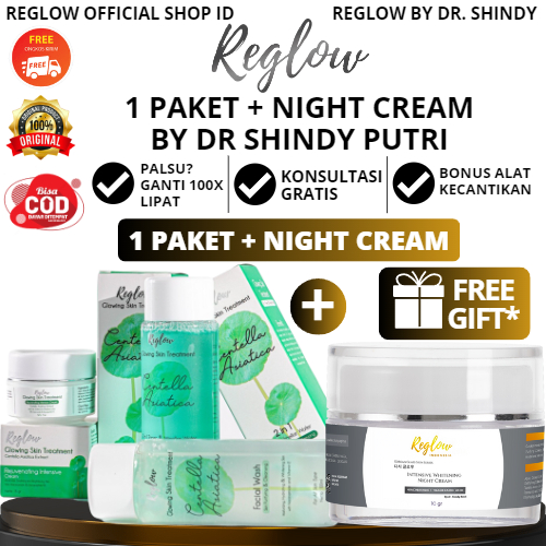 Reglow Dr Sindy Paket Lengkap + Night Cream Mencerahkan Memudarkan Flek Hitam Penghilang Jerawat Original Official Store