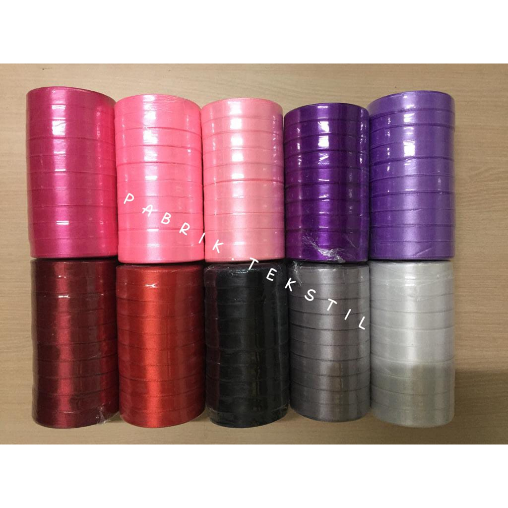 PITA SATIN 1/2 INCH (1.25 CM) / PITA SATIN WARNA / 20 YARDS PER-ROLL