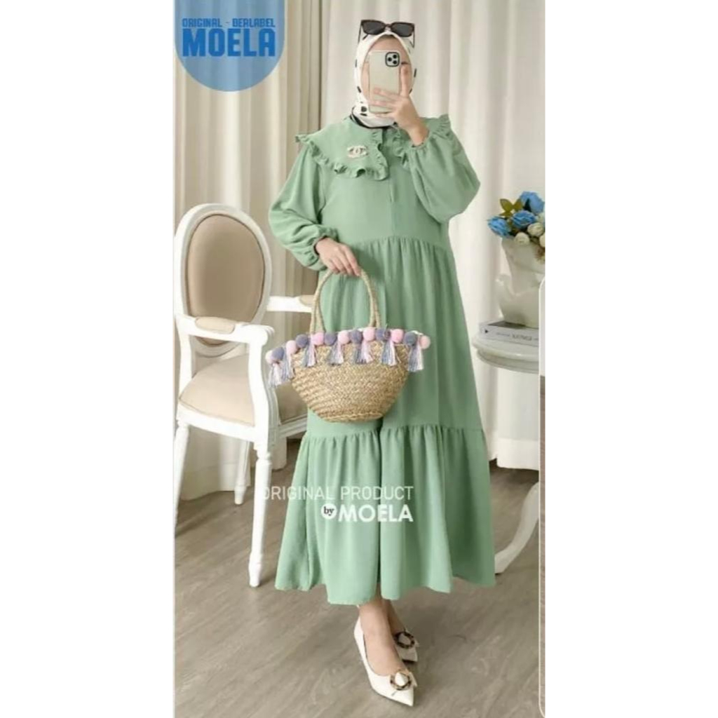 Merita Midi Dress Lengkap dengan Bross