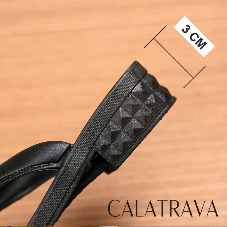 713-6 Sandal Slop Wanita Wedges Calatrava Selop Cewek Import