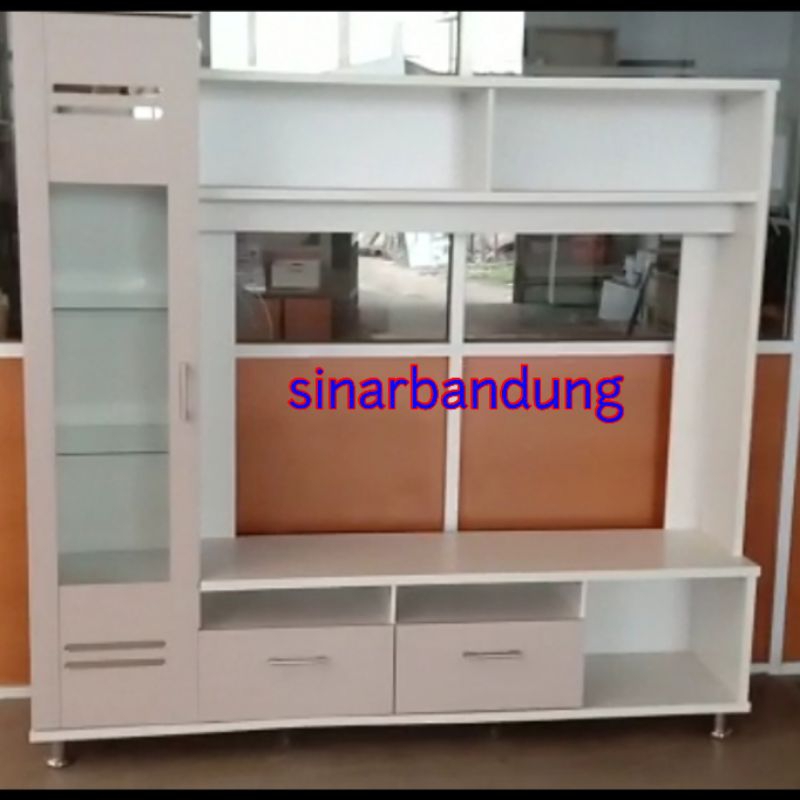 RAK TV MINIMALIS BESAR / RAK TV PUTIH MINIMALIS / RAK TV WALL UNIT BESAR
