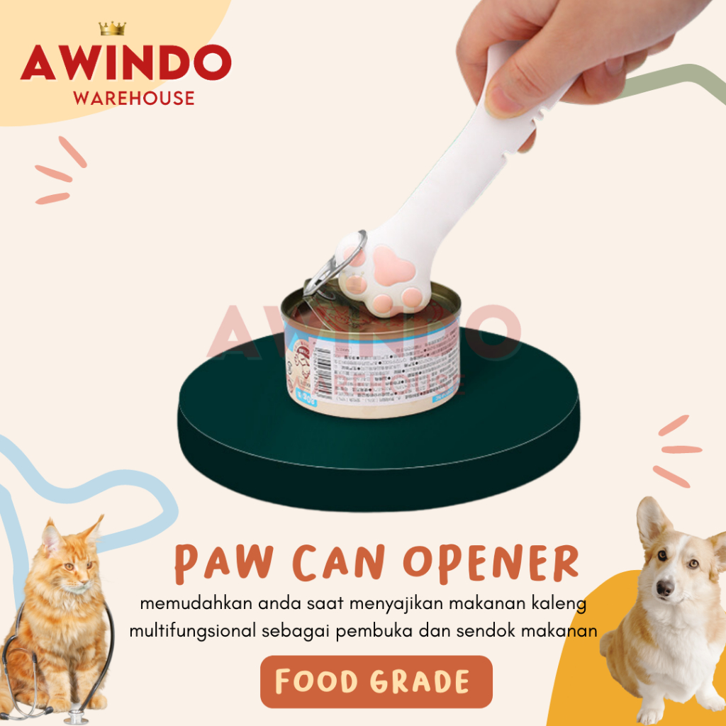 CIKOK - Sendok Spatula Pembuka Makanan Kaleng Hewan Kucing Anjing Silikon Paw Can Opener