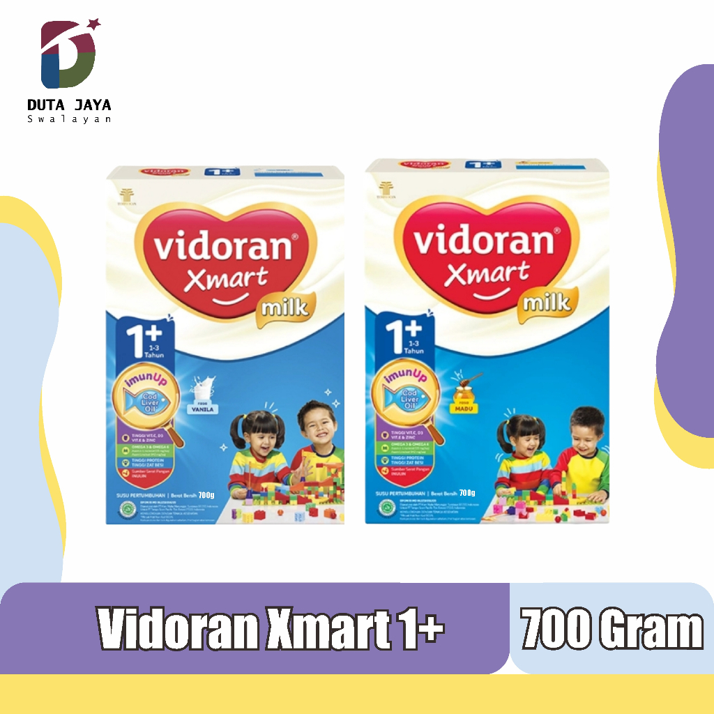 Vidoran Xmart 1+ Nutriplex Susu Formula Pertumbuhan Anak Vanilla Madu 700 Gram