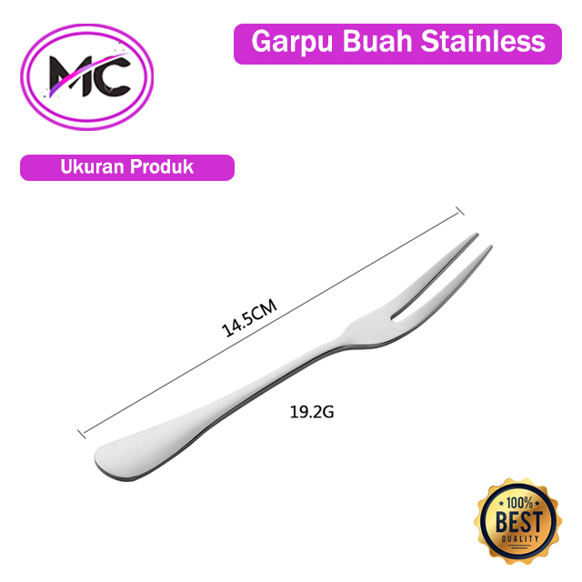 Garpu Buah Mini Stainless Steel Garpu Tusukan Kue Puding Kuat Tebal