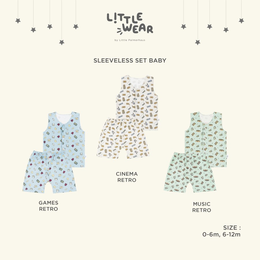 LITTLE WEAR SHORT by Little Palmerhaus-Baju bayi/setelan piyama bayi/setelan piyama kutung anak