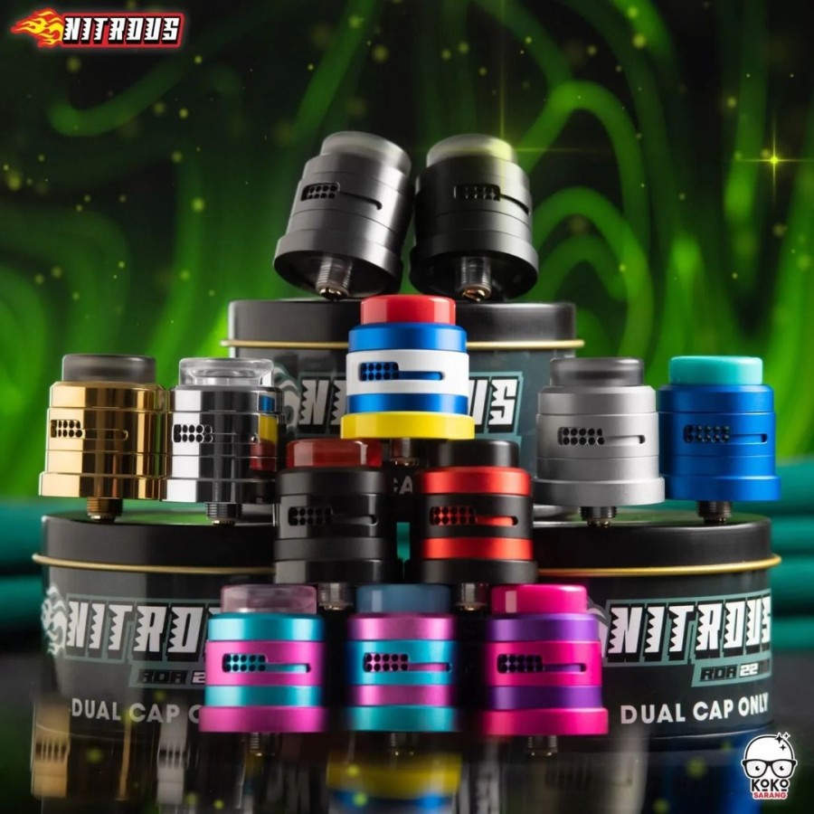 NITROUS RDA 22MM DUAL CAP ONLY - NITROUS DUAL CAP ONLY - AUTHENTIC